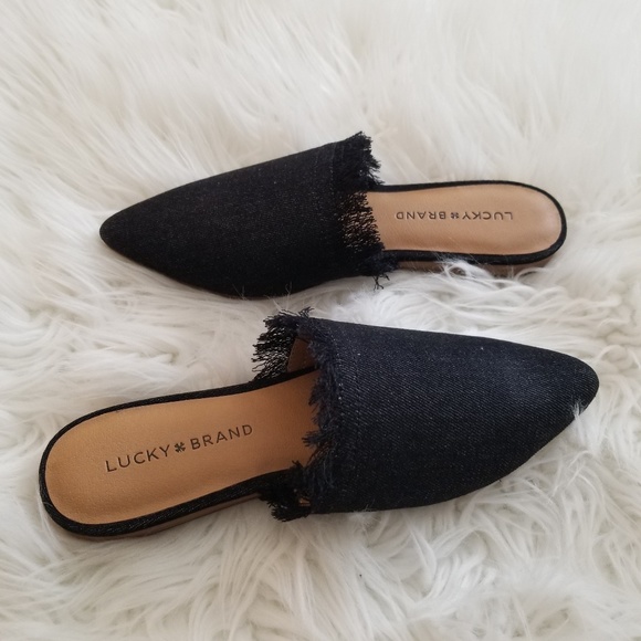 Lucky Brand Black Denim Flats, Mules,Loafers Shoes - Picture 6 of 8